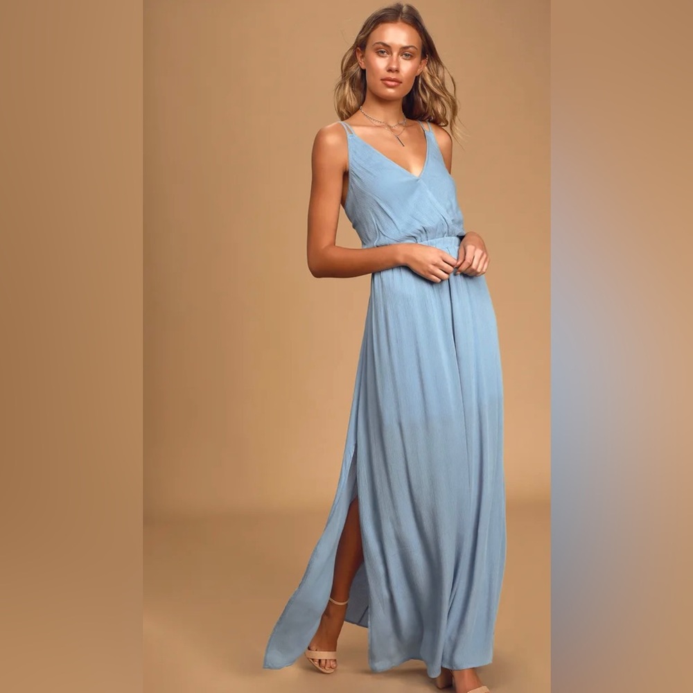 NWT Lulu’s Lost in Paradise Dress Dusty Blue